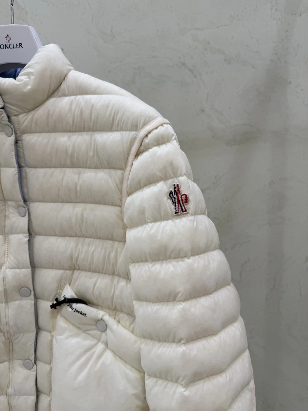 MONCLER Jackets White Duck Down Cream-Blue S-L E40202609060213 - Image 3