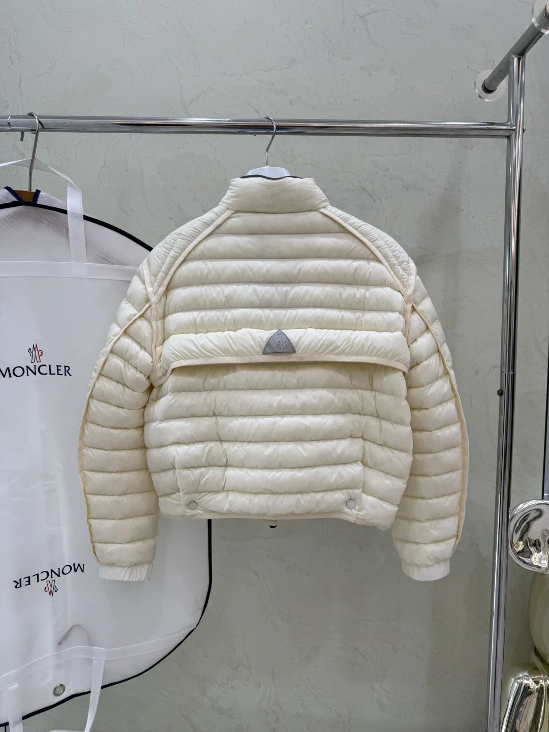MONCLER Jackets White Duck Down Cream-Blue S-L E40202609060213 - Image 7