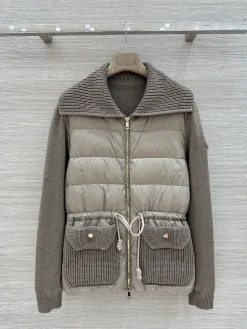 MONCLER Jackets Wool and Down Gray-Beige S E60202609062057