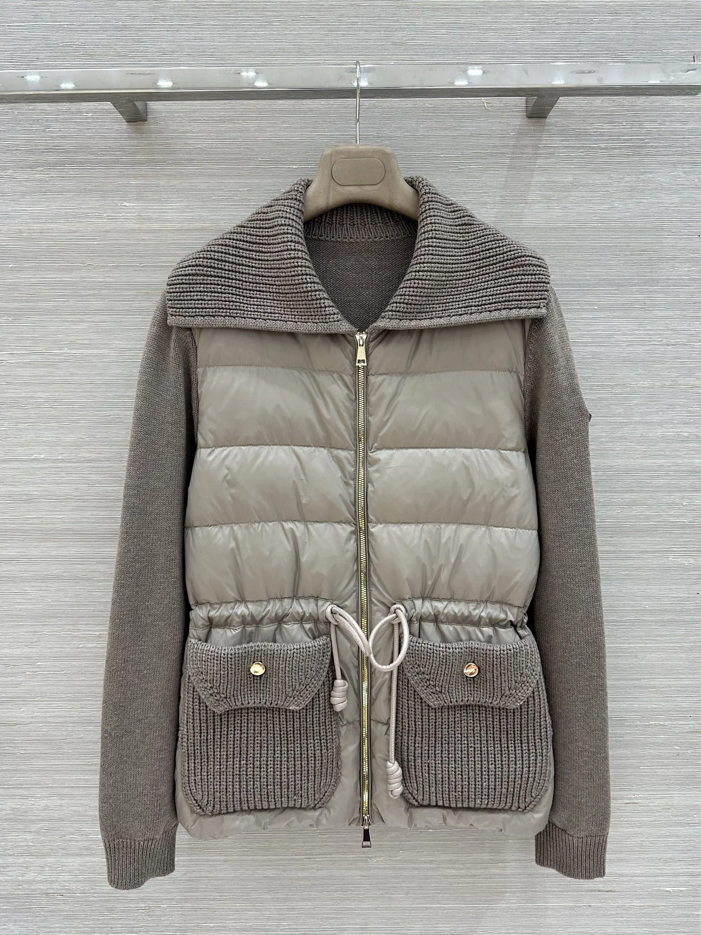 MONCLER Jackets Wool and Down Gray-Beige S E60202609062057