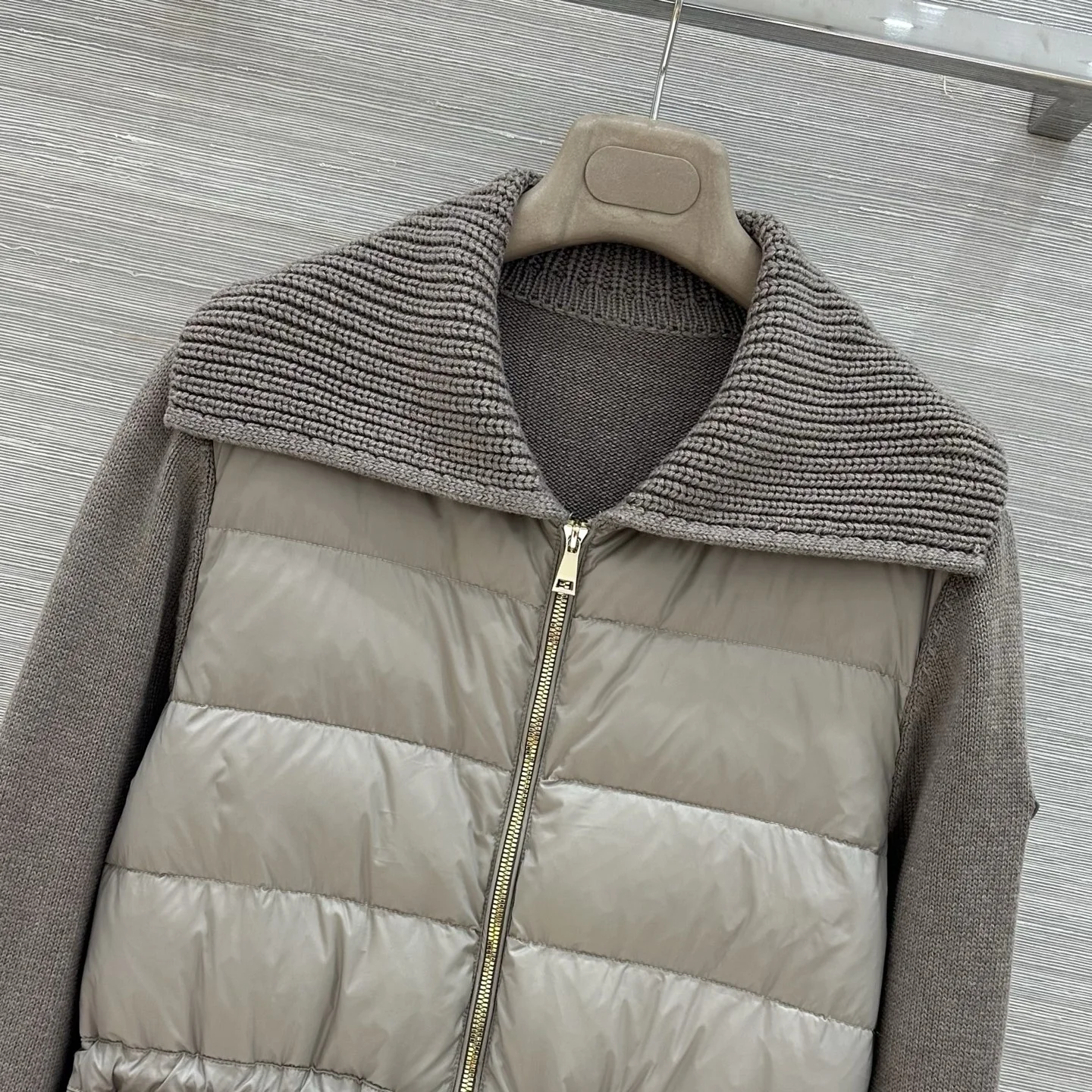 MONCLER Jackets Wool and Down Gray-Beige S E60202609062057 - Image 2