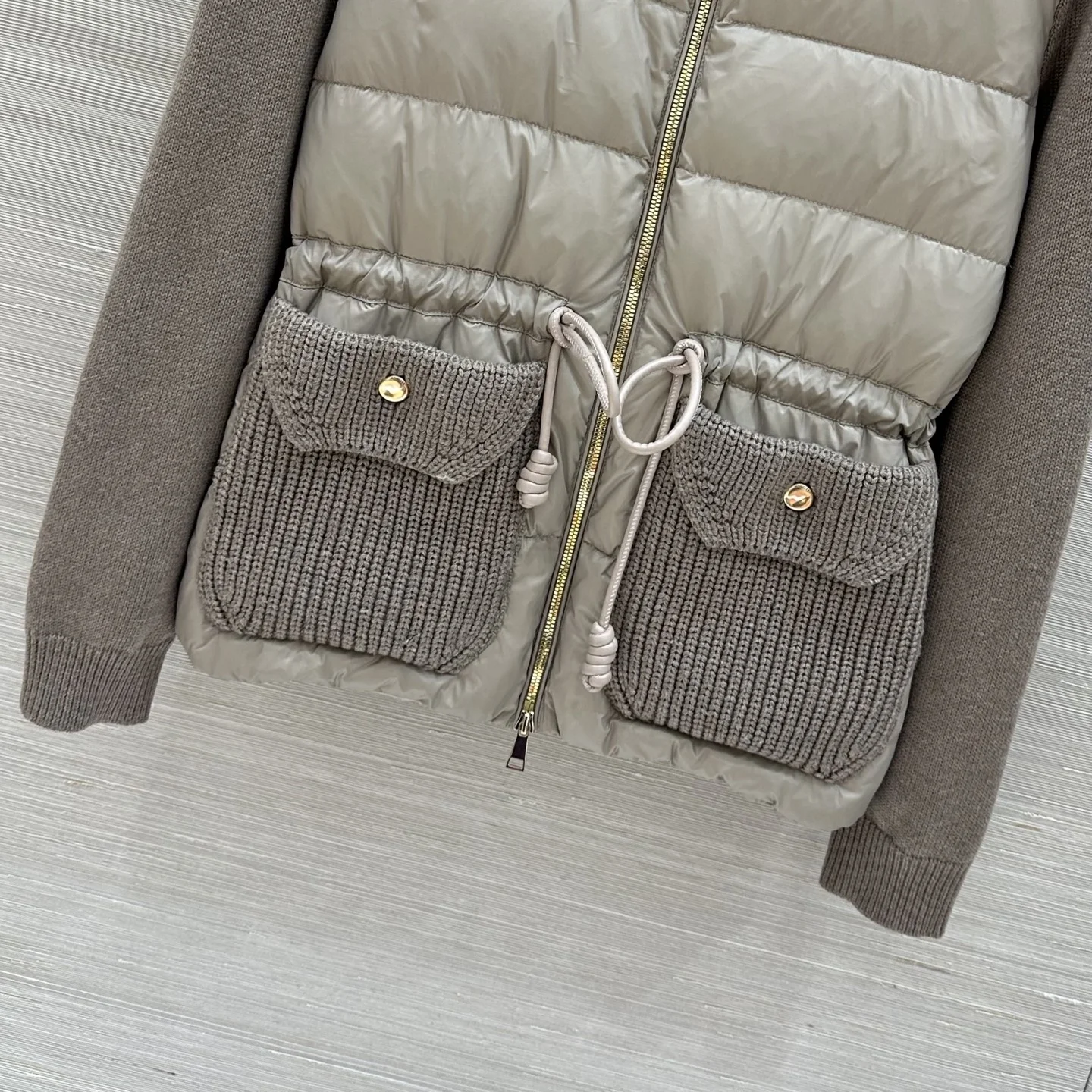 MONCLER Jackets Wool and Down Gray-Beige S E60202609062057 - Image 5