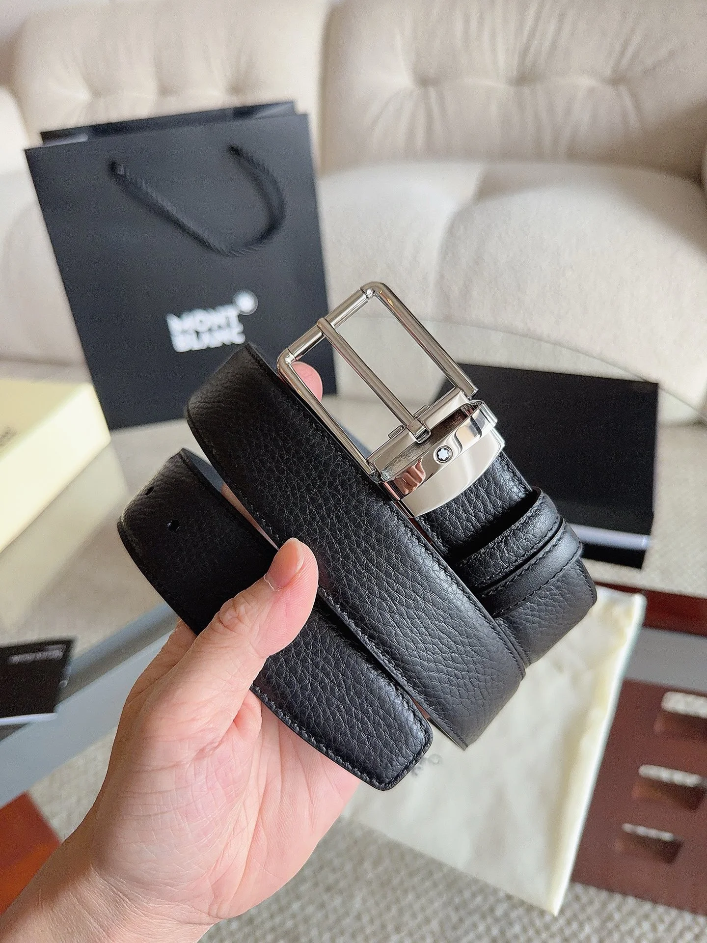 MONTBLANC Belts Calf Leather 35mm Width A70202609070081 - Image 2