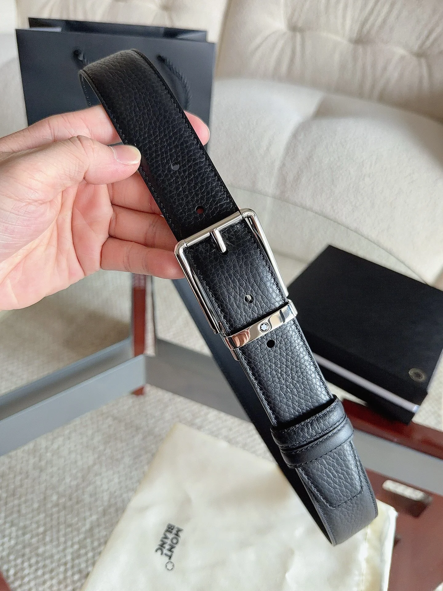 MONTBLANC Belts Calf Leather 35mm Width A70202609070081 - Image 3