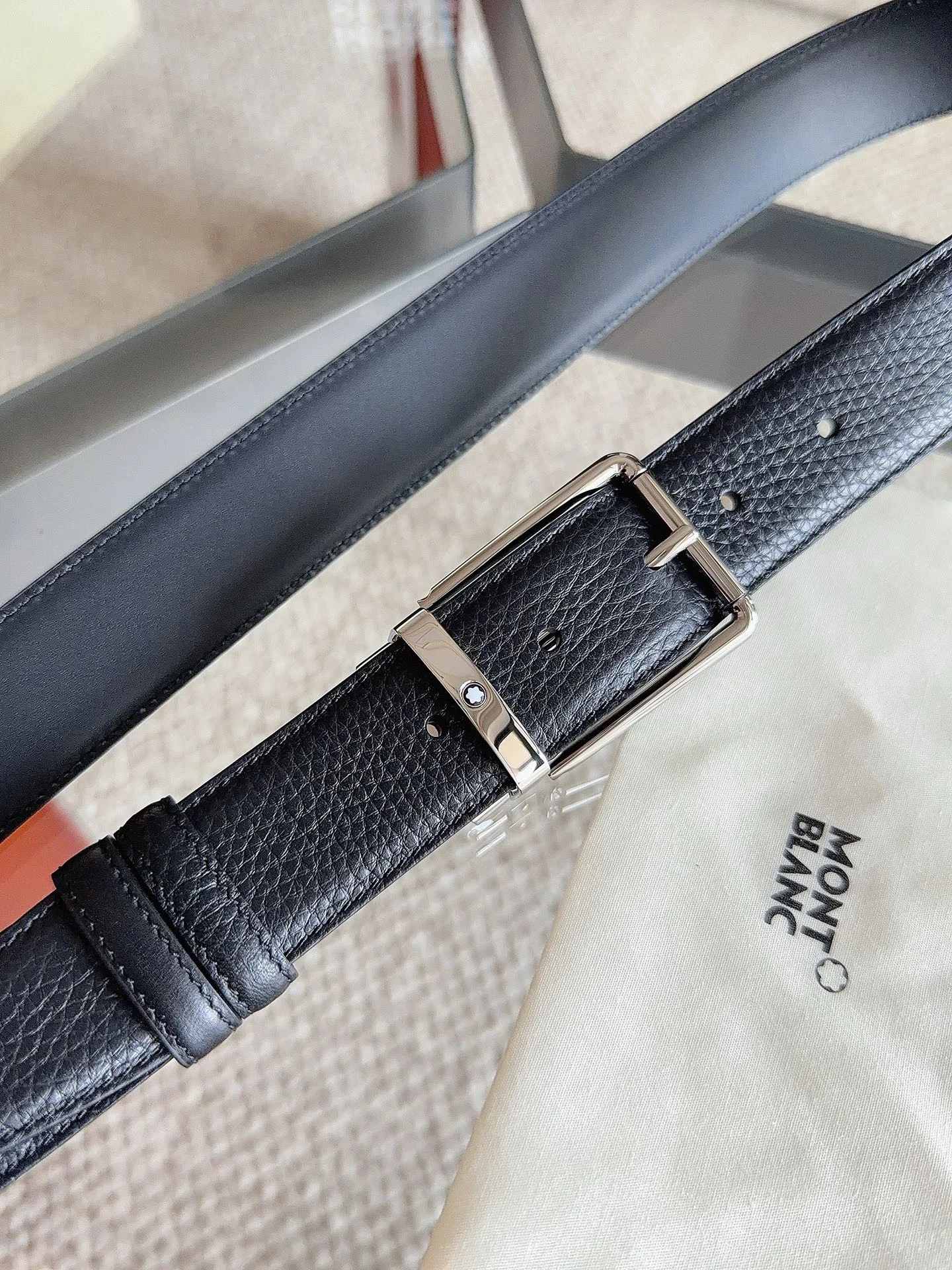 MONTBLANC Belts Calf Leather 35mm Width A70202609070081 - Image 4