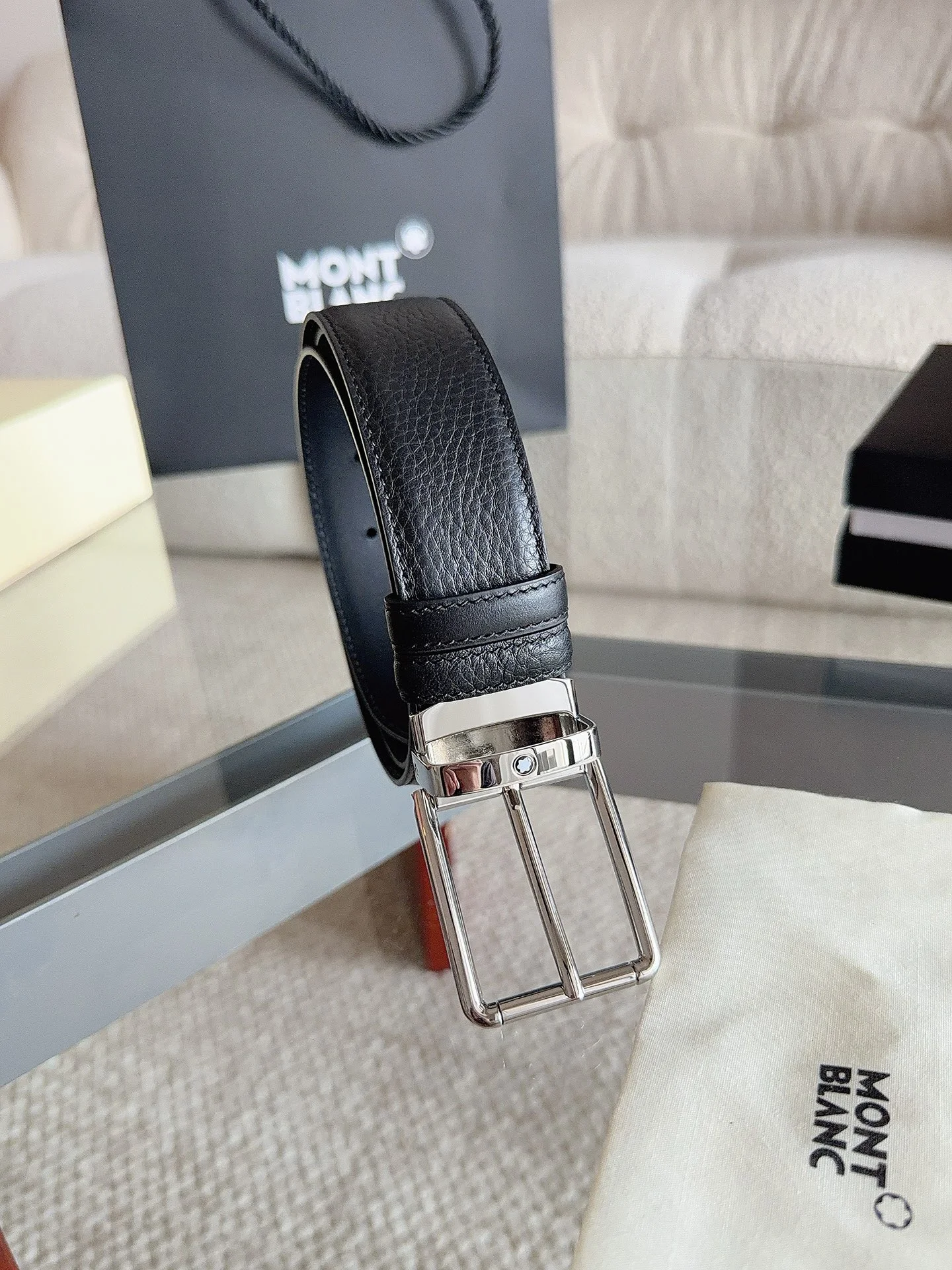 MONTBLANC Belts Calf Leather 35mm Width A70202609070081 - Image 5