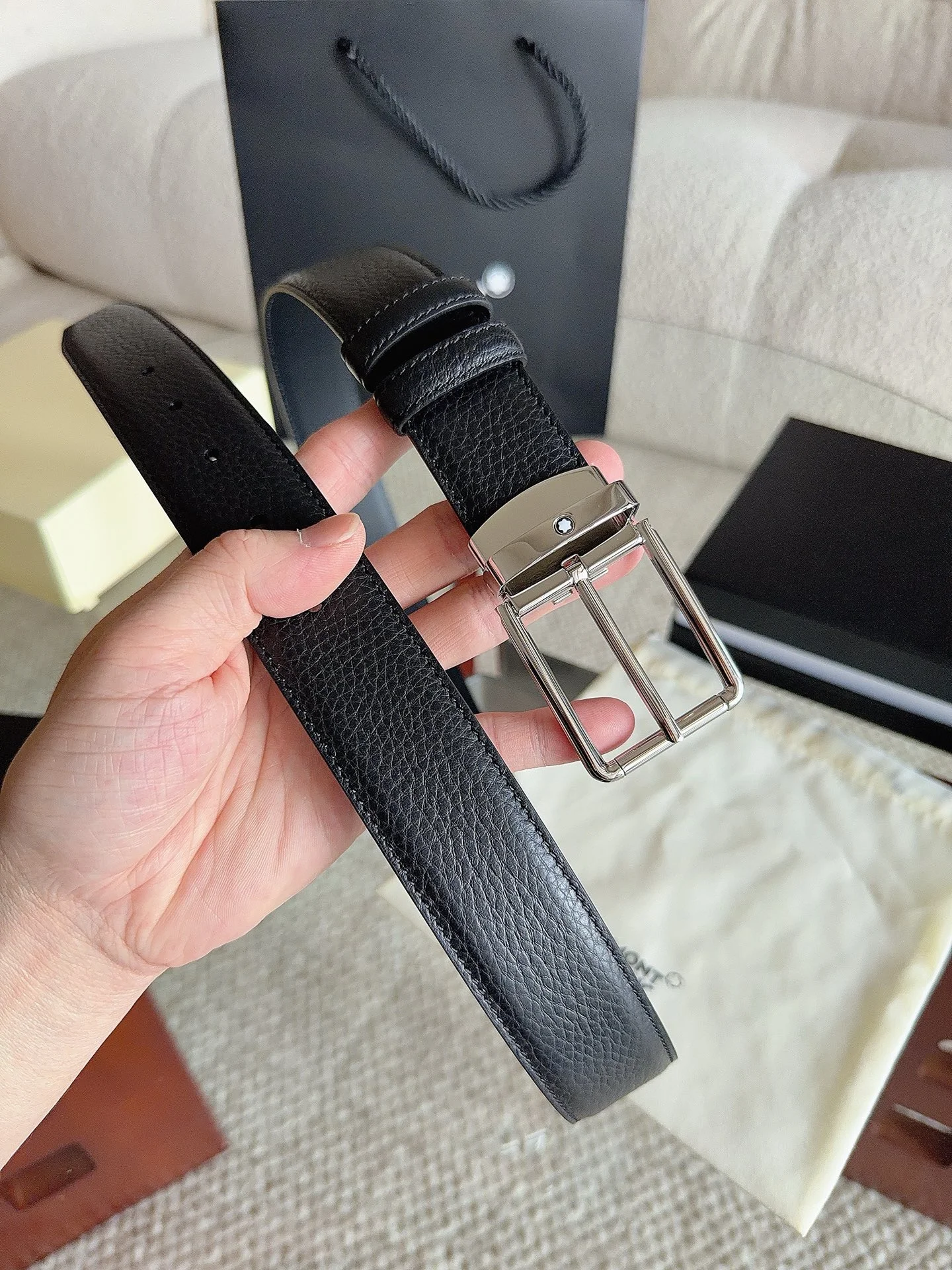 MONTBLANC Belts Calf Leather 35mm Width A70202609070081 - Image 6