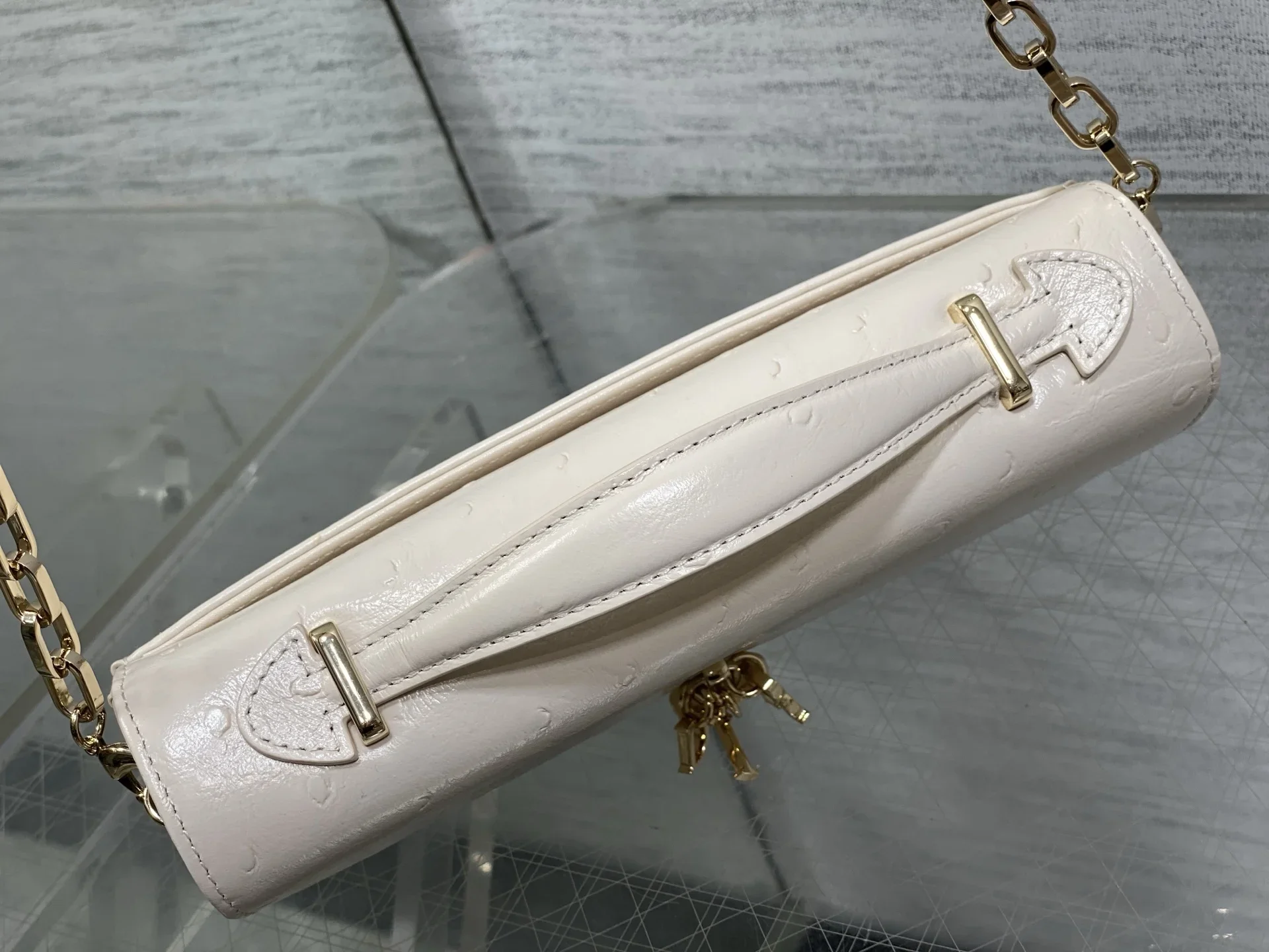 DIOR Clutches Bags Calf Leather Cream-Gold 21X11X5CM F50202609090399 - Image 5