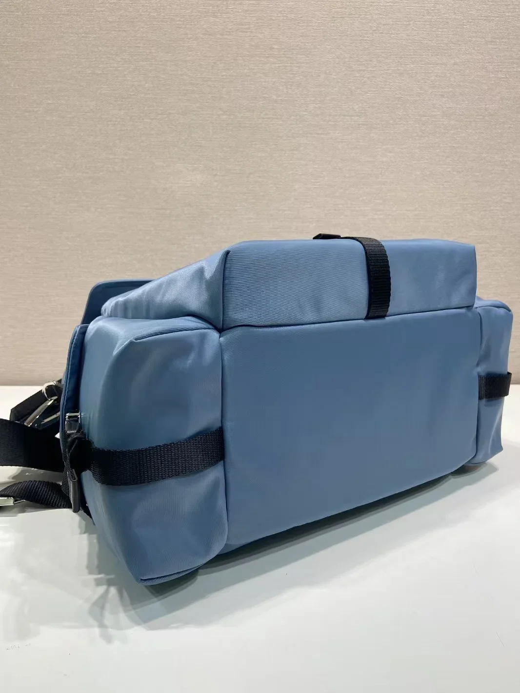 PRADA Backpacks Bags Recycled Nylon Leather Blue-Black 39X37X20CM F20202609090316 - Image 5