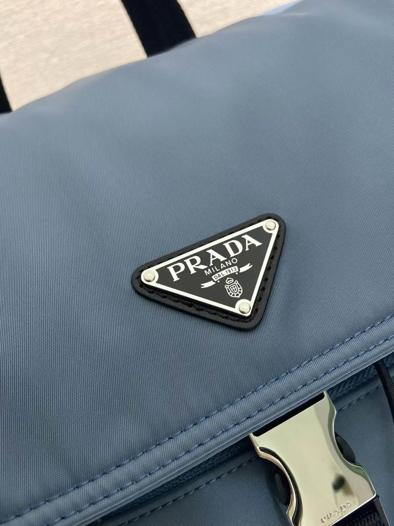 PRADA Backpacks Bags Recycled Nylon Leather Blue-Black 39X37X20CM F20202609090316 - Image 7