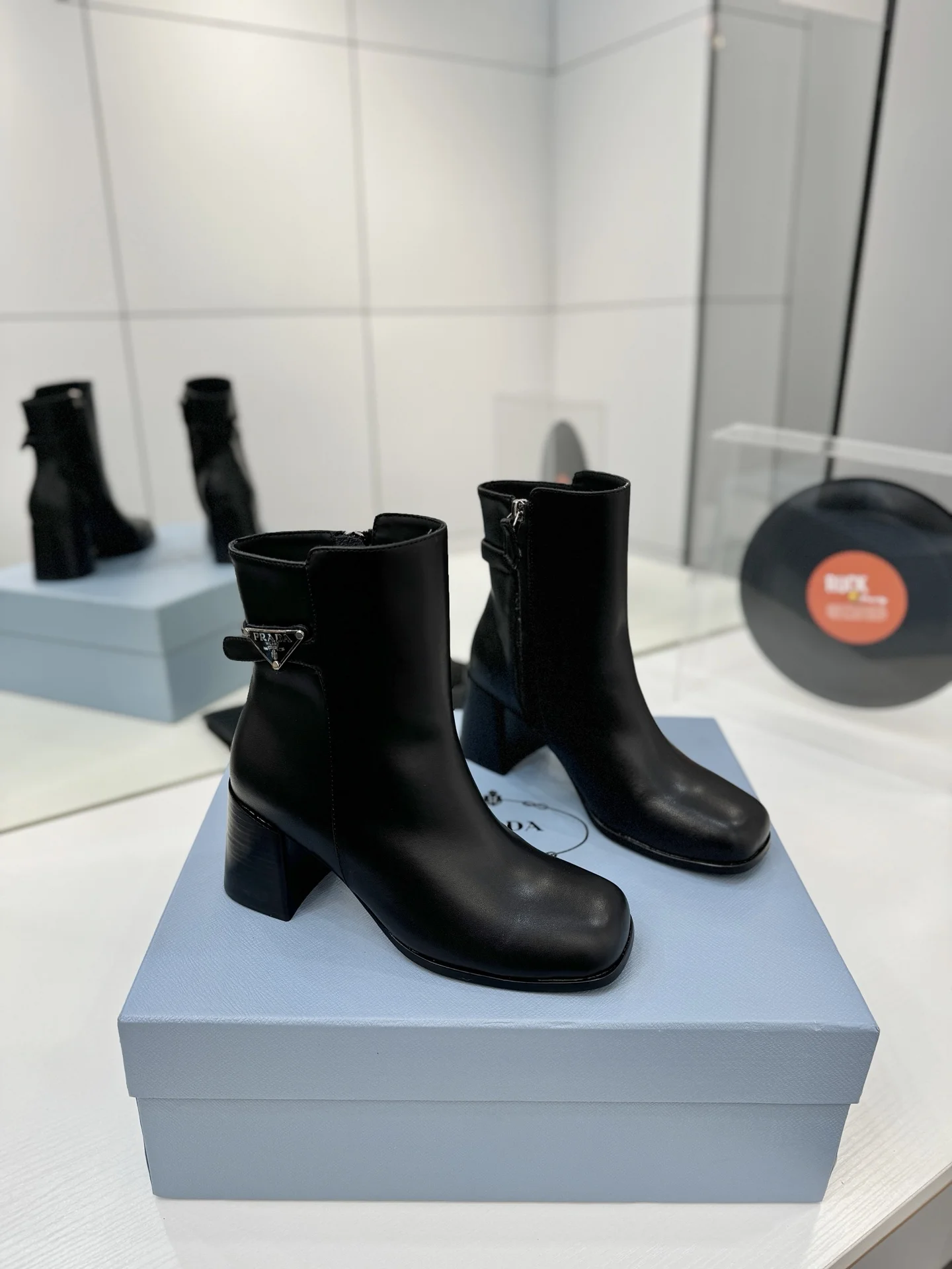 PRADA Booties Calf Leather Black EU35-41 C60202609110632