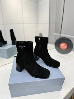 PRADA Booties Calf Leather Black EU35-41 C60202609110634