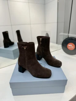 PRADA Booties Cow Leather Brown-Black EU35-41 C60202609110636