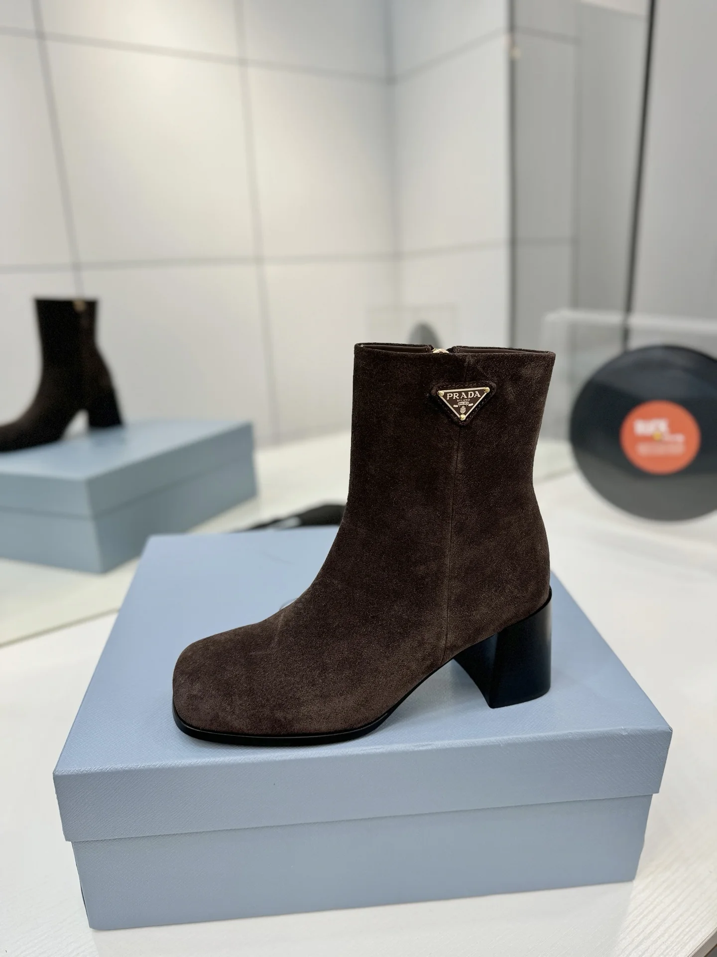 PRADA Booties Cow Leather Brown-Black EU35-41 C60202609110636 - Image 4