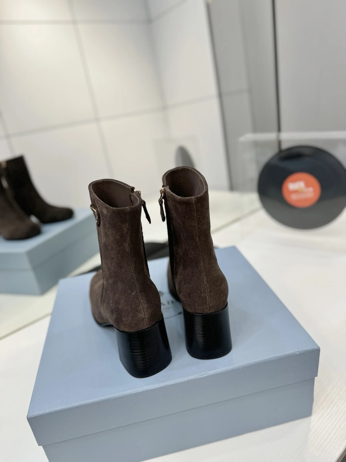PRADA Booties Cow Leather Brown-Black EU35-41 C60202609110636 - Image 8