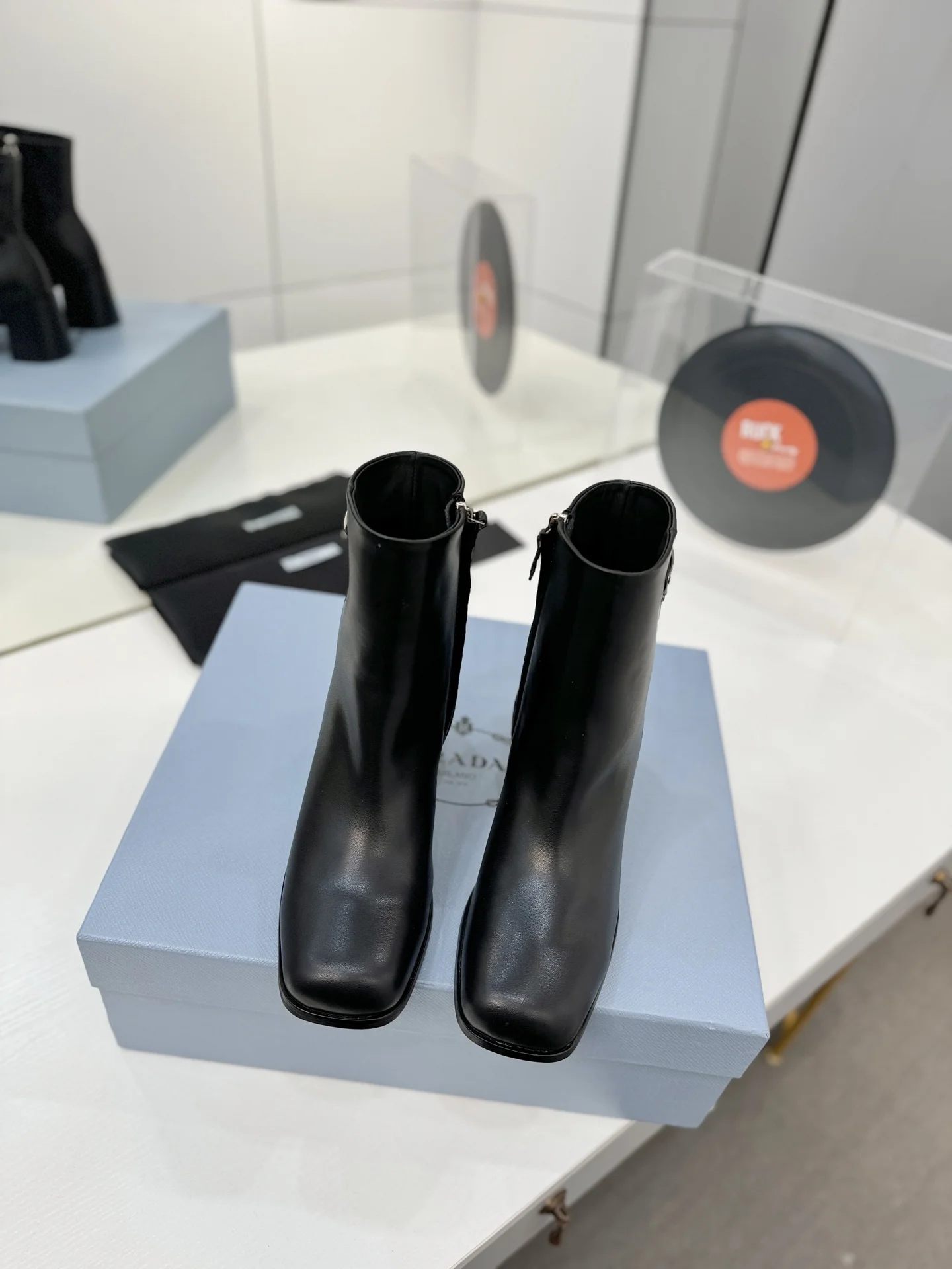 PRADA Booties Leather Black EU35-41 C60202609110637 - Image 2