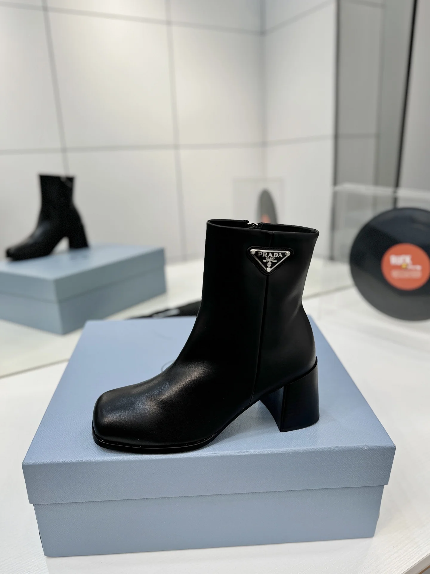 PRADA Booties Leather Black EU35-41 C60202609110637 - Image 3