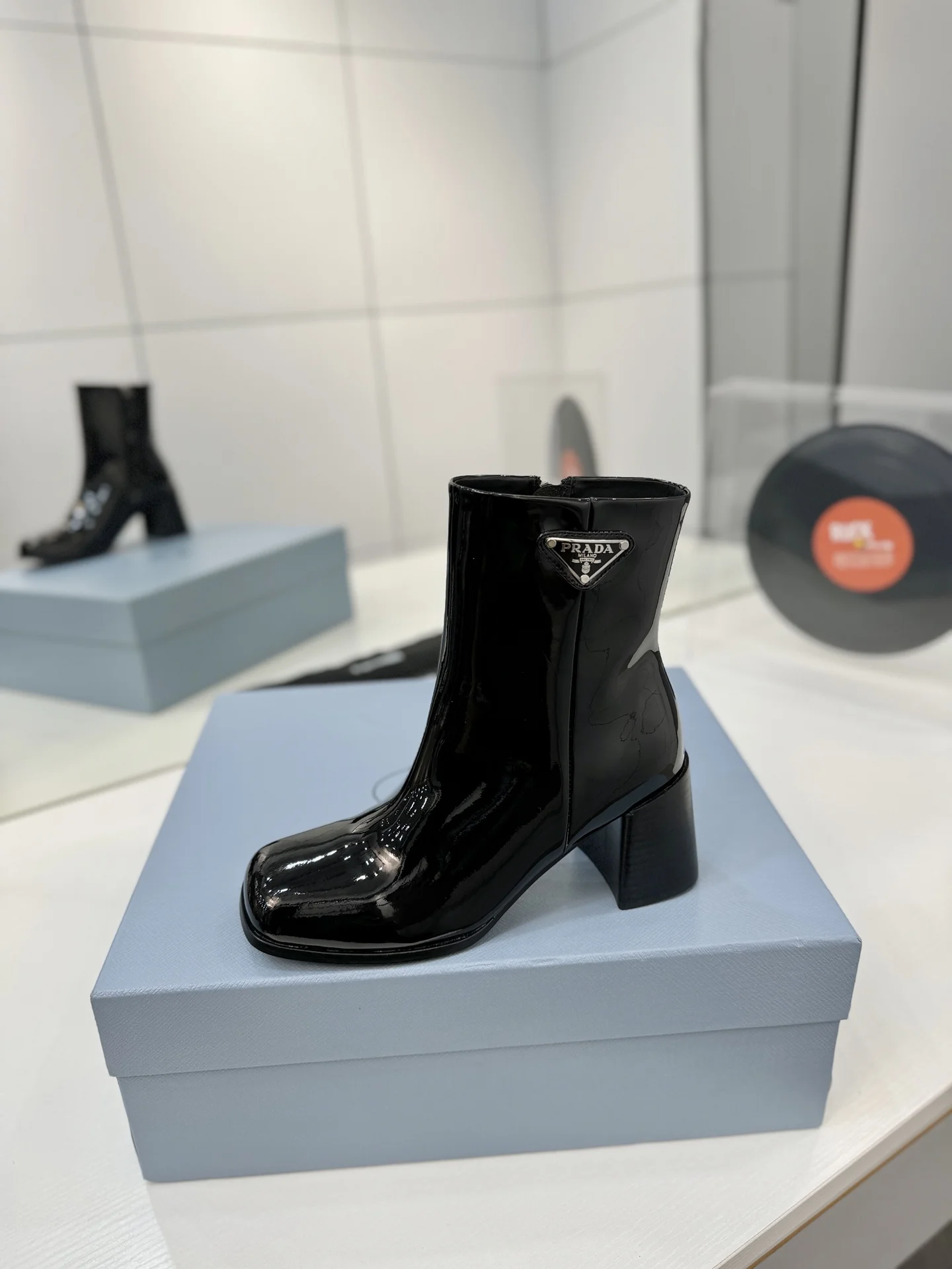 PRADA Booties Leather Black EU35-41 C60202609110638 - Image 4