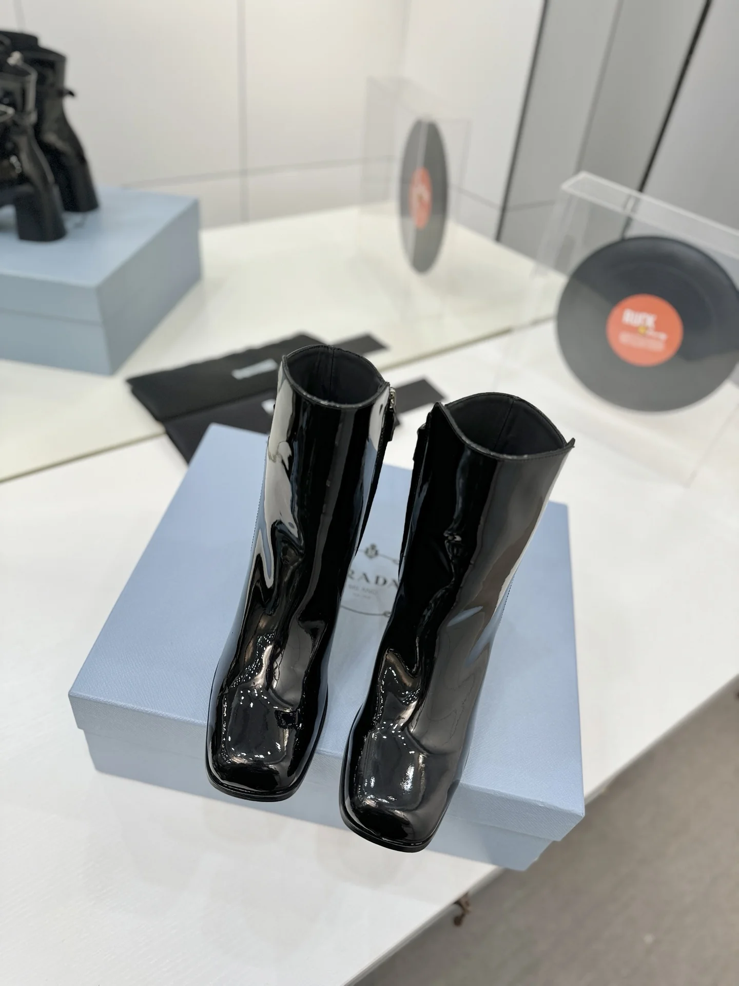 PRADA Booties Leather Black-Silver EU35-41 C60202609110633 - Image 3