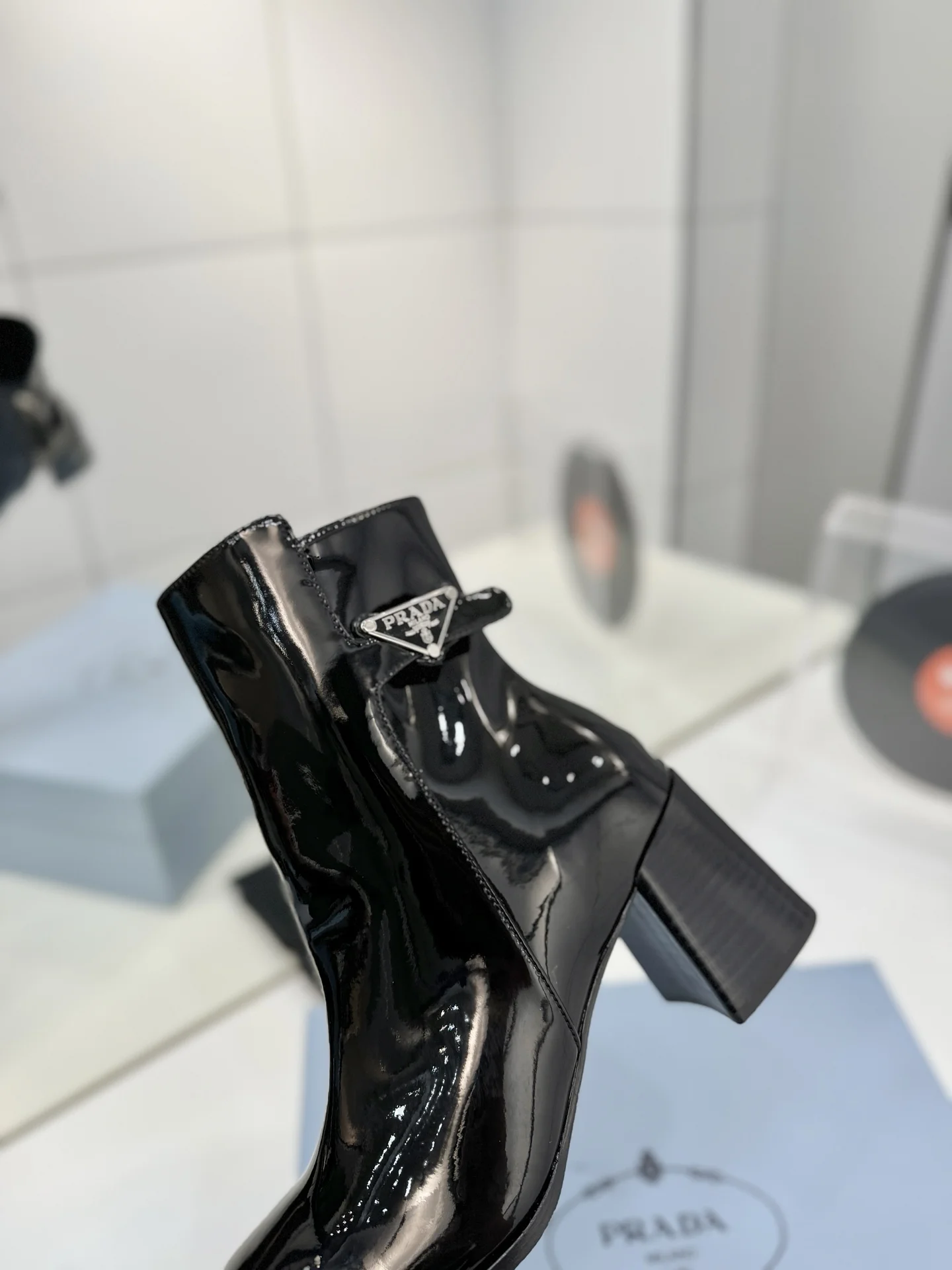 PRADA Booties Leather Black-Silver EU35-41 C60202609110633 - Image 6