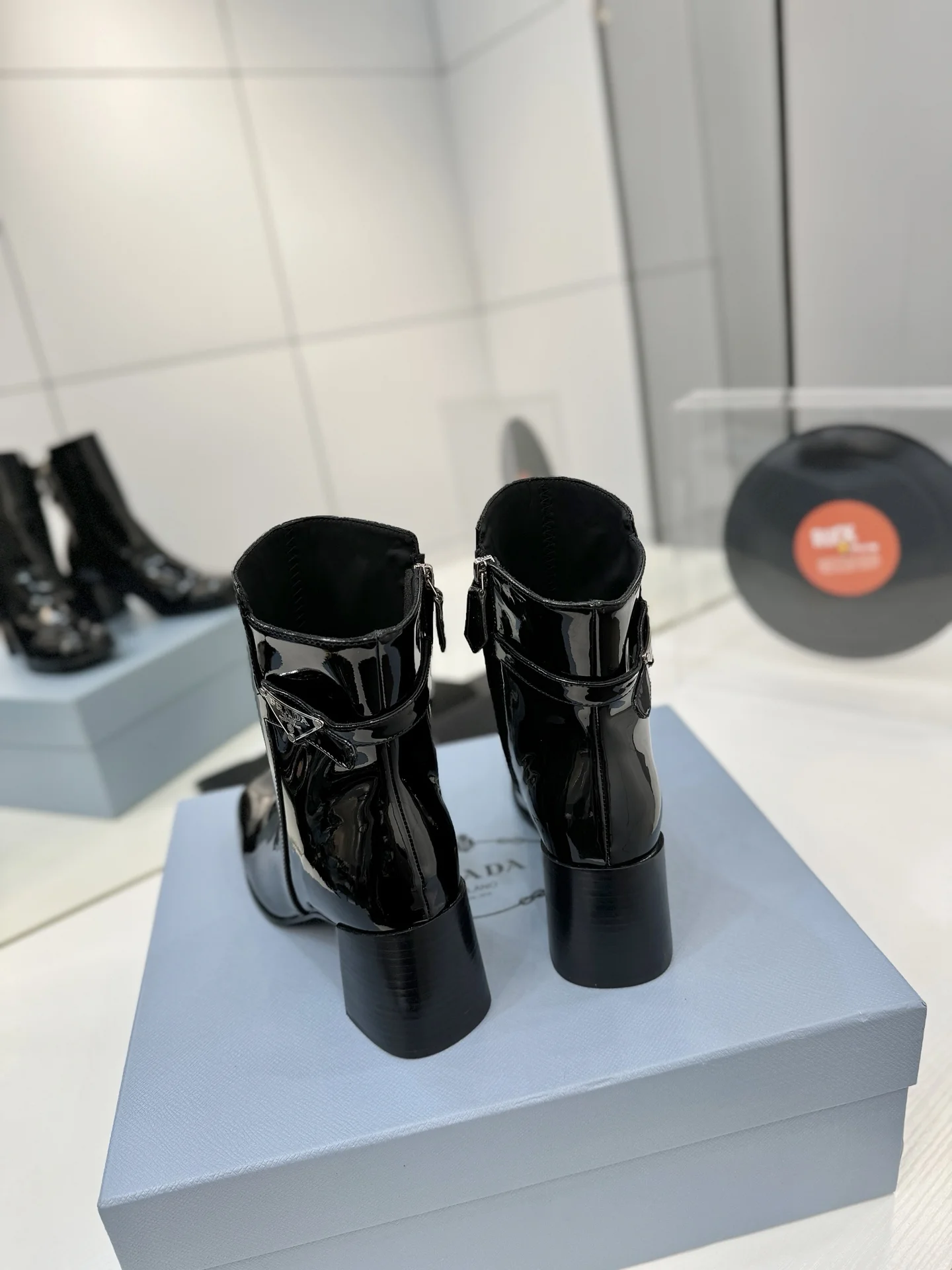 PRADA Booties Leather Black-Silver EU35-41 C60202609110633 - Image 8