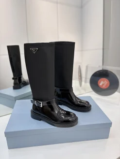 PRADA Boots Calf Leather Black-Silver EU35-41 D10202609110627