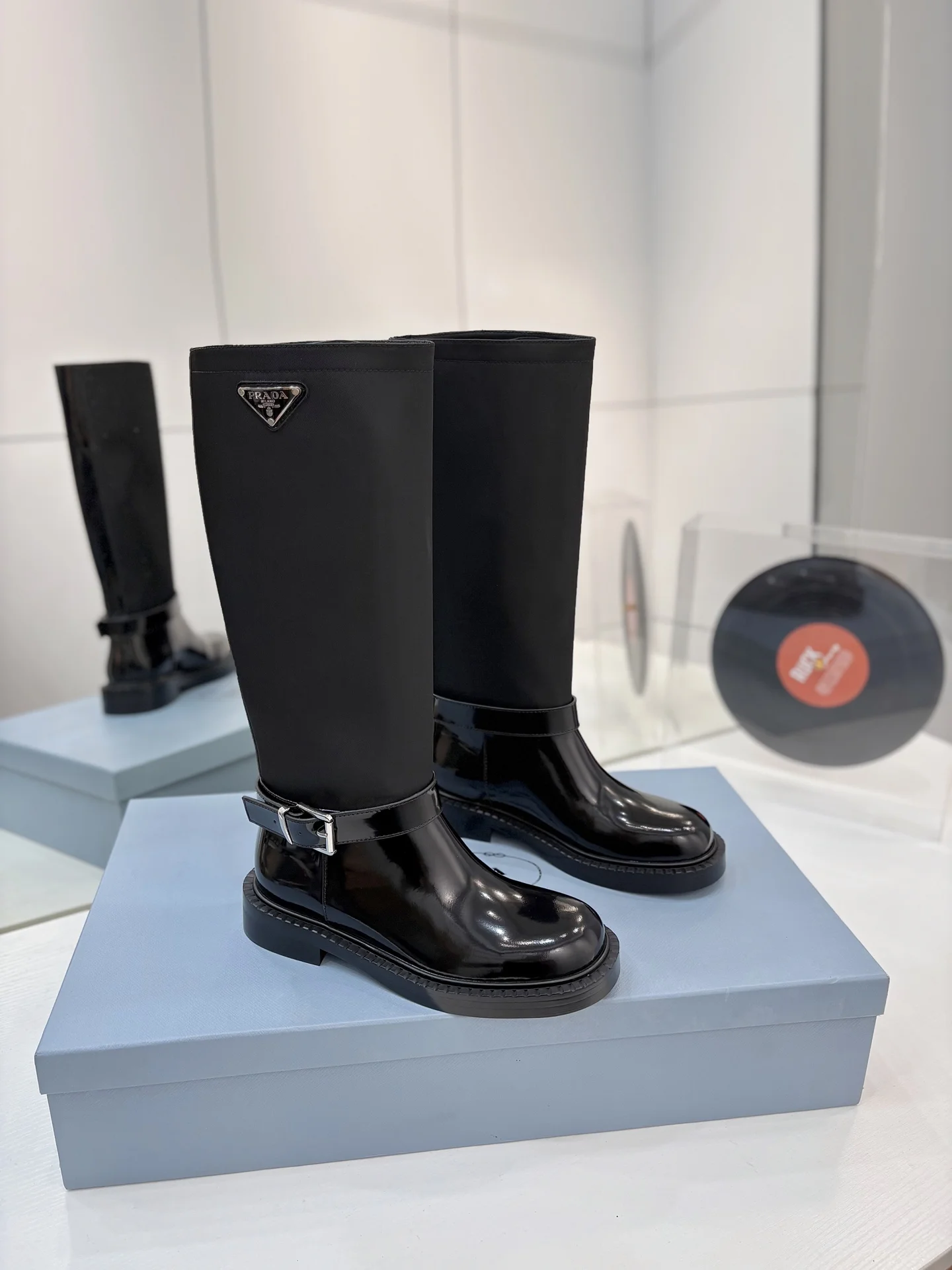 PRADA Boots Calf Leather Black-Silver EU35-41 D10202609110627