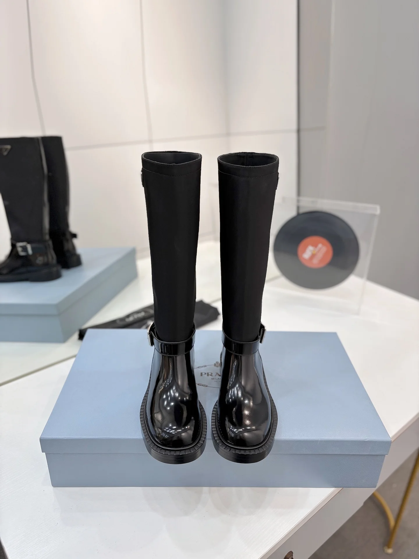 PRADA Boots Calf Leather Black-Silver EU35-41 D10202609110627 - Image 3