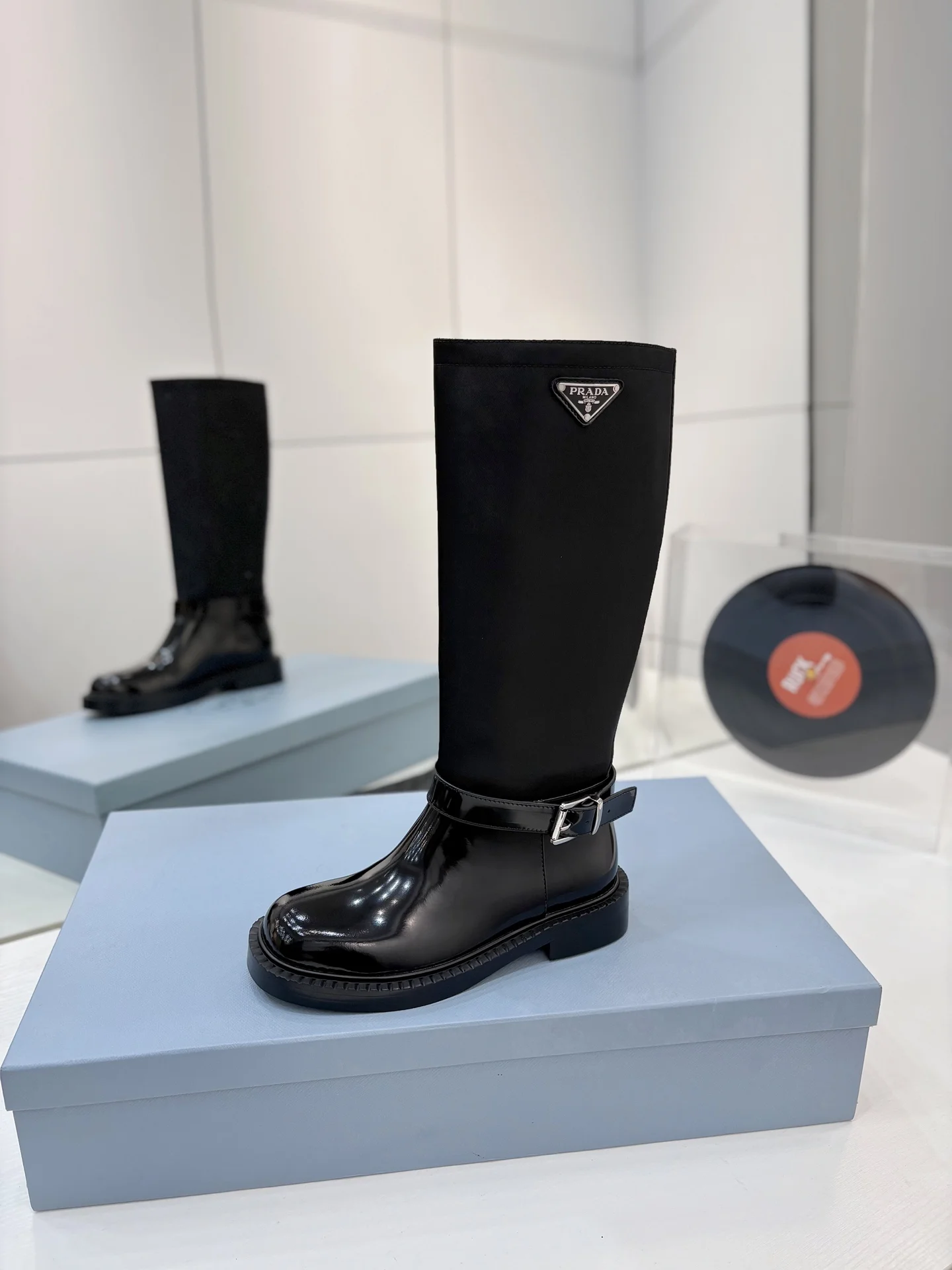 PRADA Boots Calf Leather Black-Silver EU35-41 D10202609110627 - Image 4