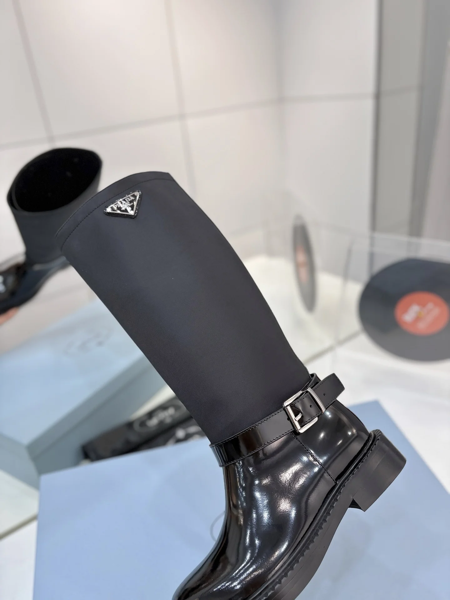 PRADA Boots Calf Leather Black-Silver EU35-41 D10202609110627 - Image 6