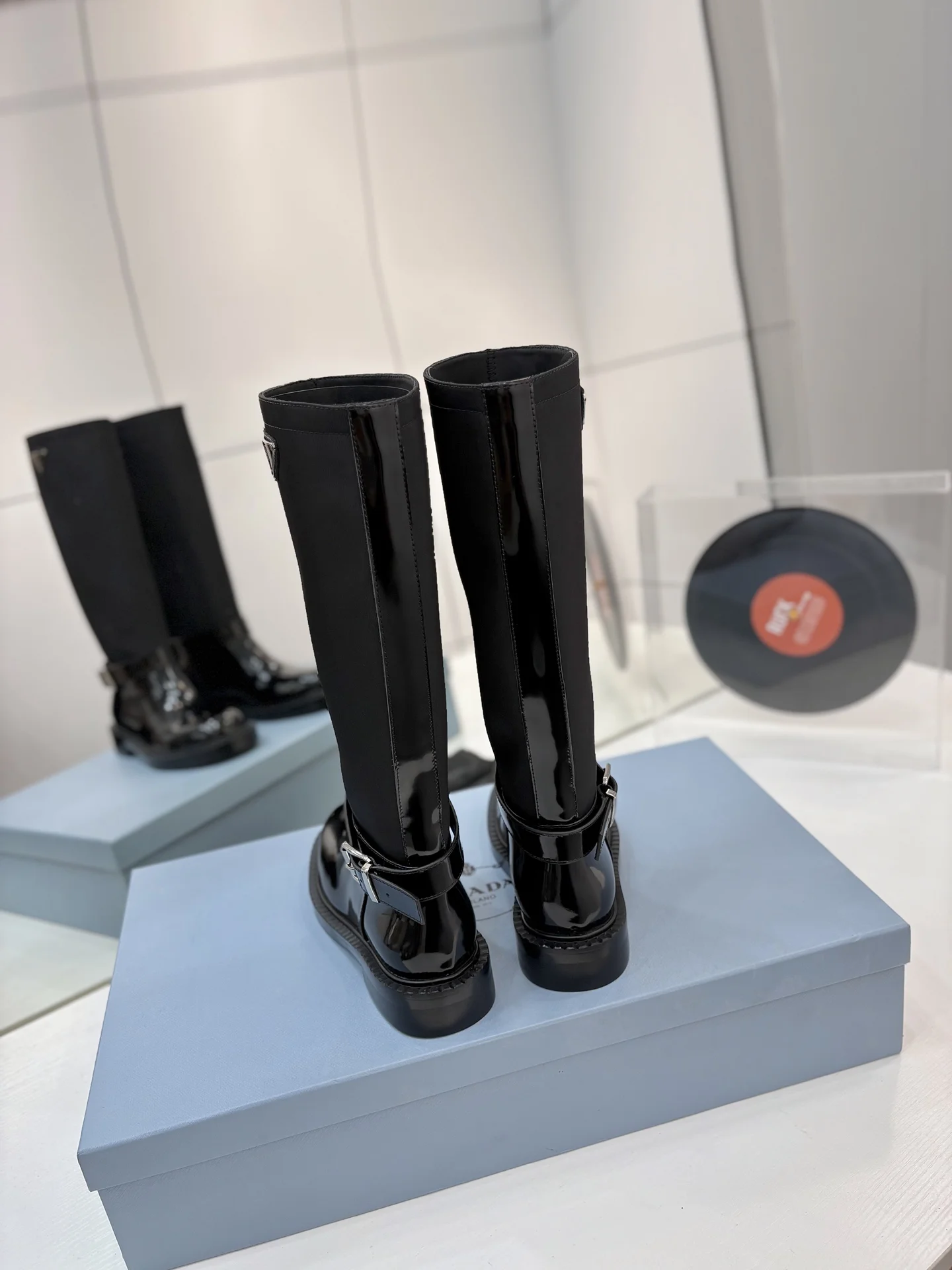 PRADA Boots Calf Leather Black-Silver EU35-41 D10202609110627 - Image 9
