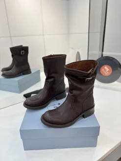 Alternative view of PRADA Boots Calf Leather Brown EU35-40 C70202609110642