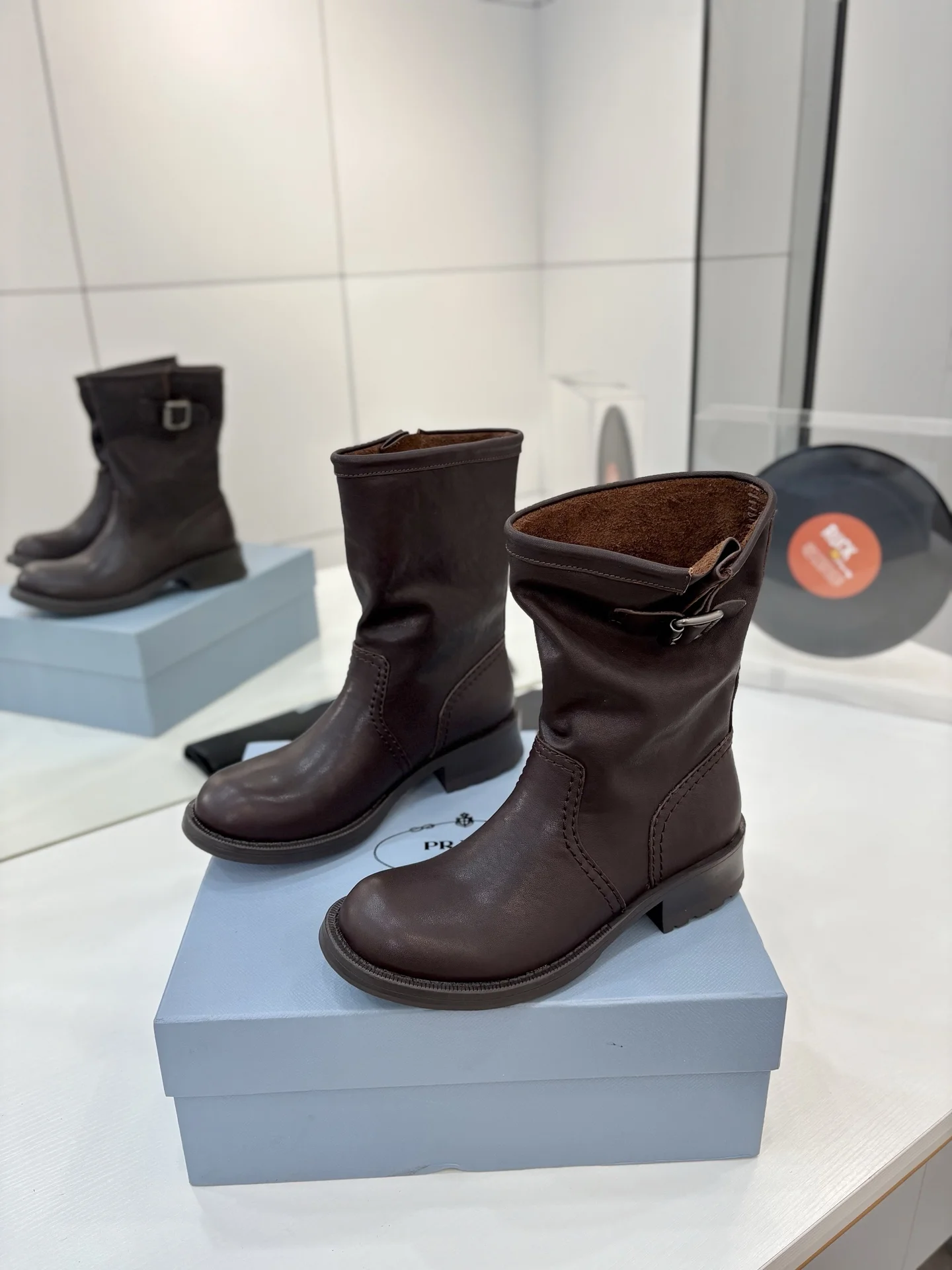 PRADA Boots Calf Leather Brown EU35-40 C70202609110642 - Image 2