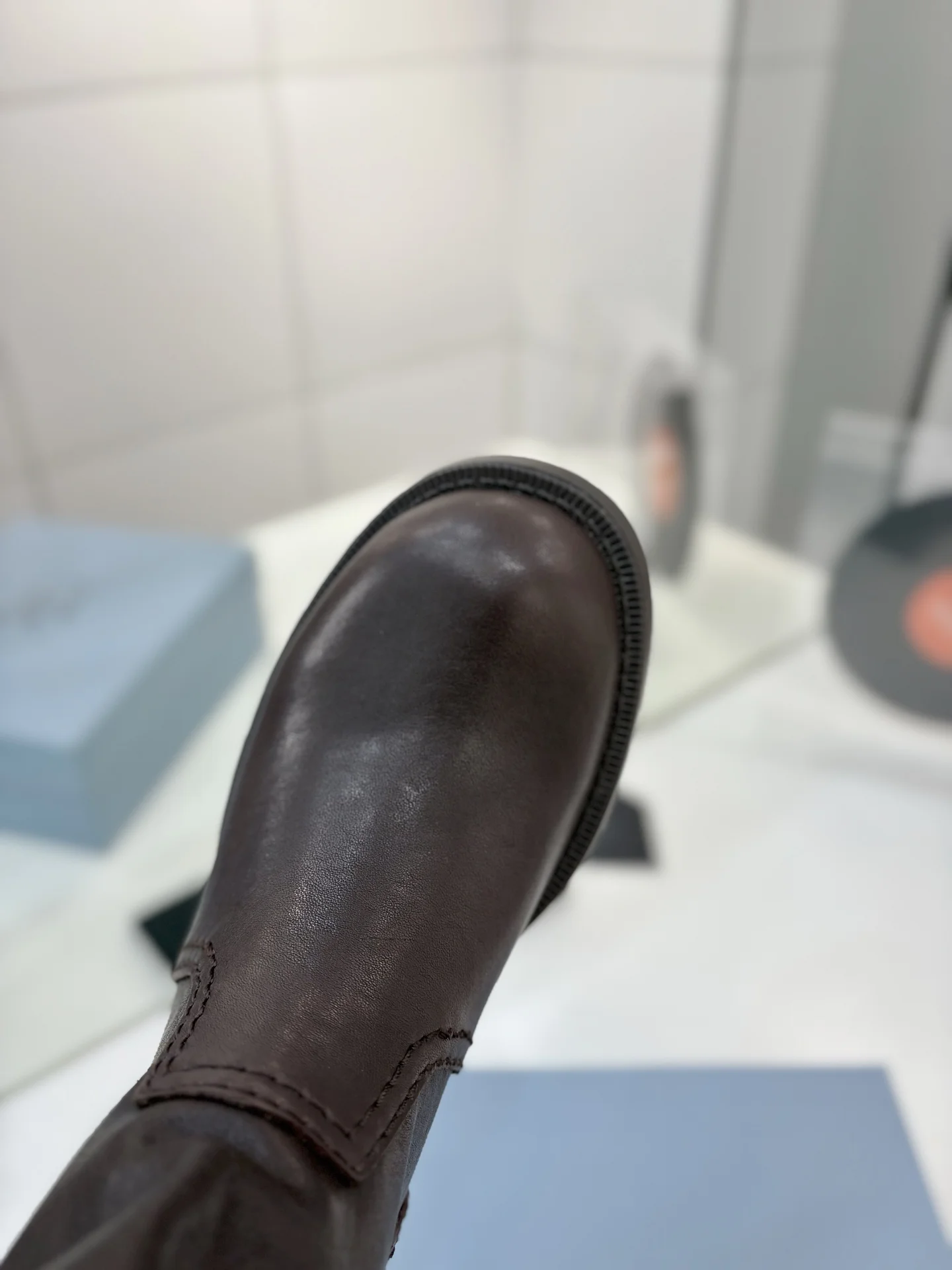 PRADA Boots Calf Leather Brown EU35-40 C70202609110642 - Image 5