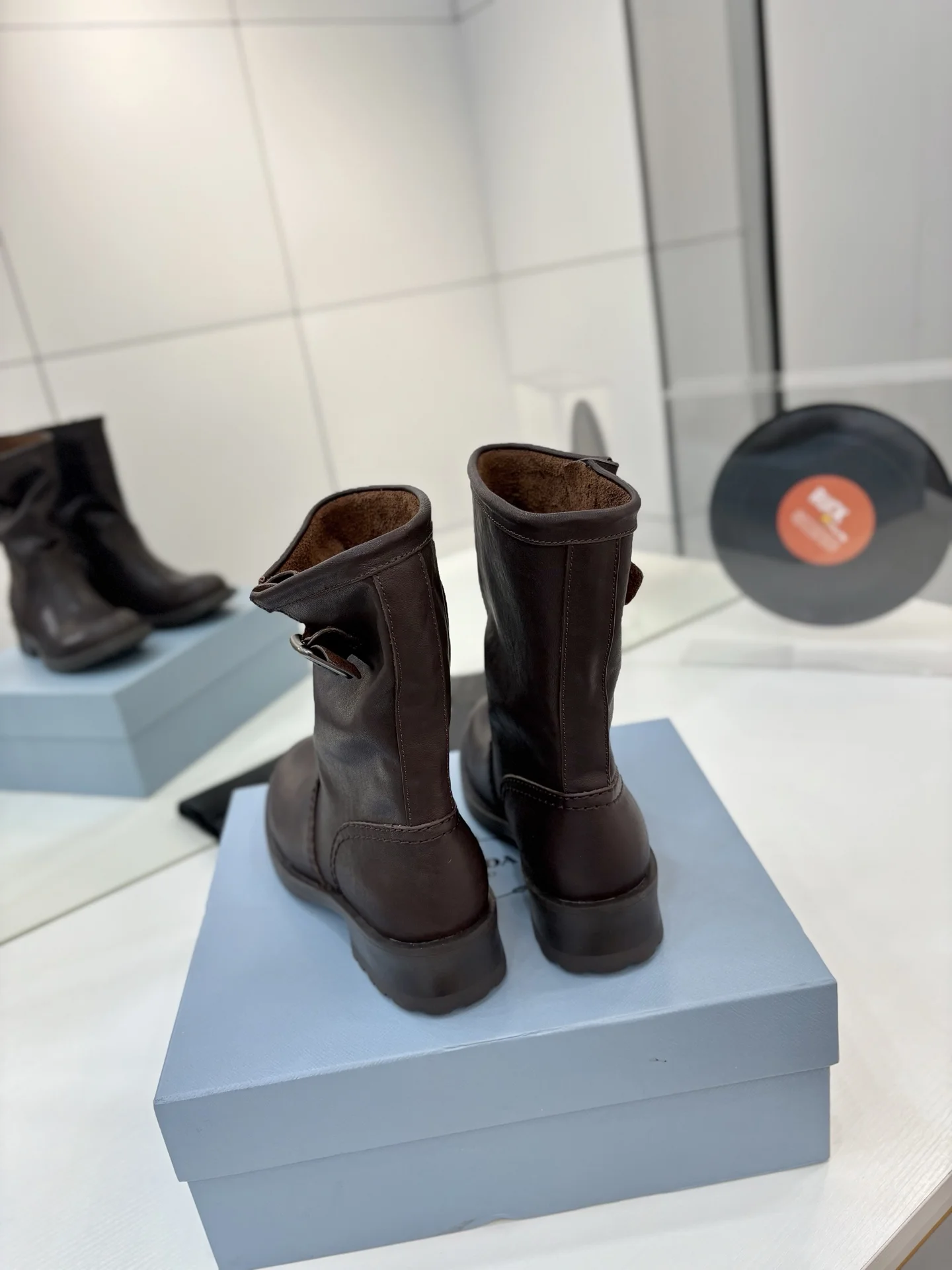 PRADA Boots Calf Leather Brown EU35-40 C70202609110642 - Image 8