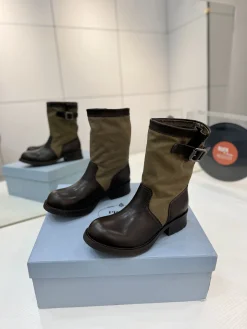 Alternative view of PRADA Boots Calf Leather Canvas Brown-Khaki EU35-41 C40202609110652