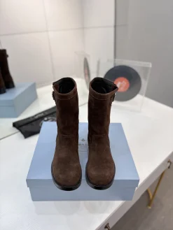 Alternative view of PRADA Boots Calf Leather Canvas Brown-Silver EU35-41 C40202609110645