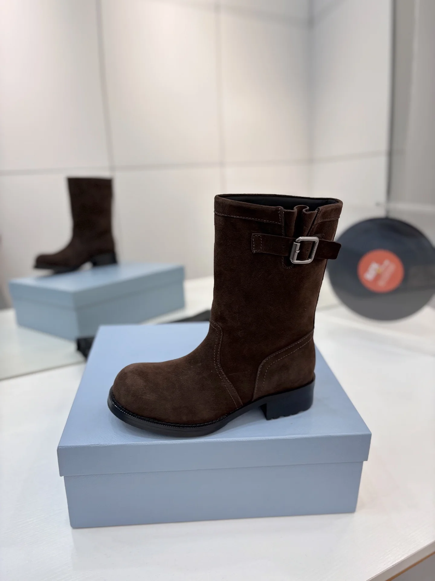 PRADA Boots Calf Leather Canvas Brown-Silver EU35-41 C40202609110645 - Image 3