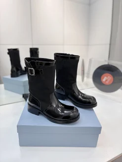 PRADA Boots Calfskin Canvas Black EU35-41 C40202609110646