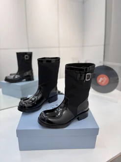 Alternative view of PRADA Boots Calfskin Canvas Black EU35-41 C40202609110646