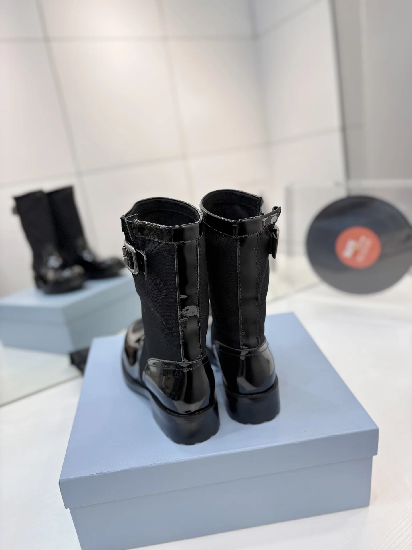 PRADA Boots Calfskin Canvas Black EU35-41 C40202609110646 - Image 8