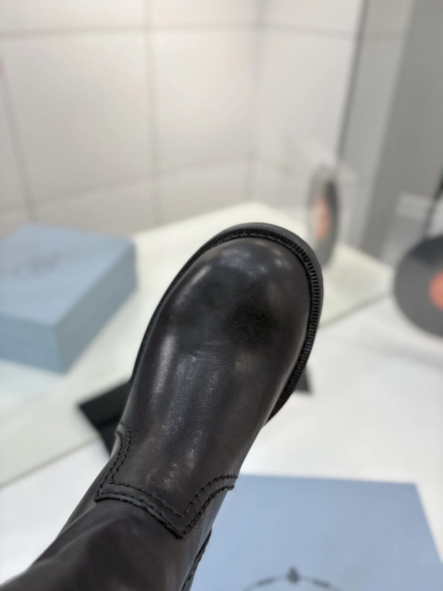 PRADA Boots Calfskin Leather Black EU35-40 C70202609110643 - Image 5