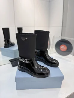 PRADA Boots Calfskin Leather Black EU35-41 C50202609110631