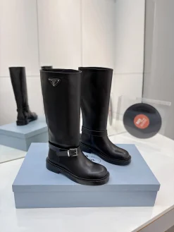 PRADA Boots Calfskin Leather Black EU35-41 D10202609110626