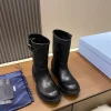 PRADA Boots Canvas Leather Black EU35-40 C40202609110689