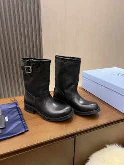 Alternative view of PRADA Boots Canvas Leather Black EU35-40 C40202609110689