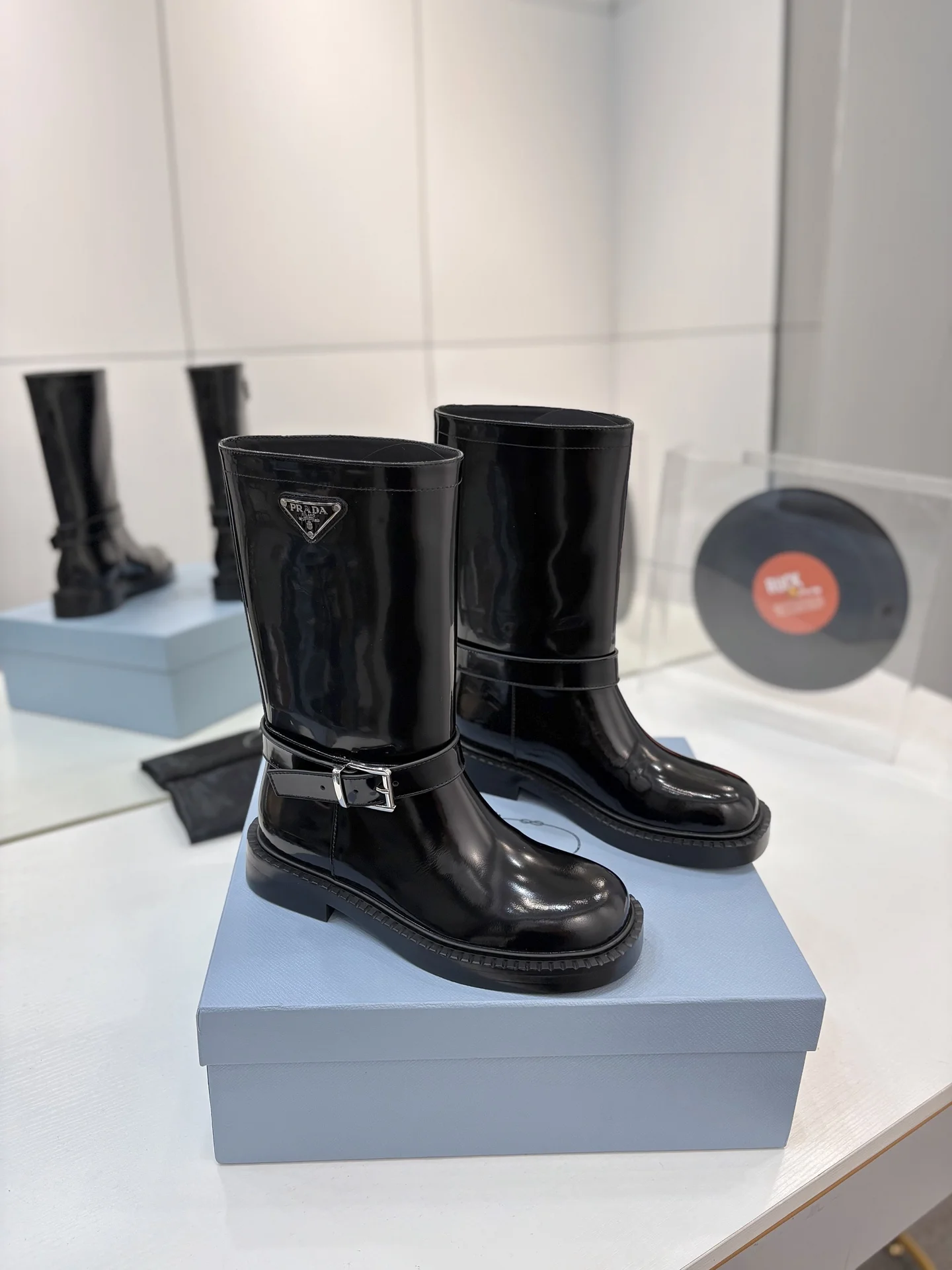PRADA Boots Cow Leather Black EU35-41 C50202609110630