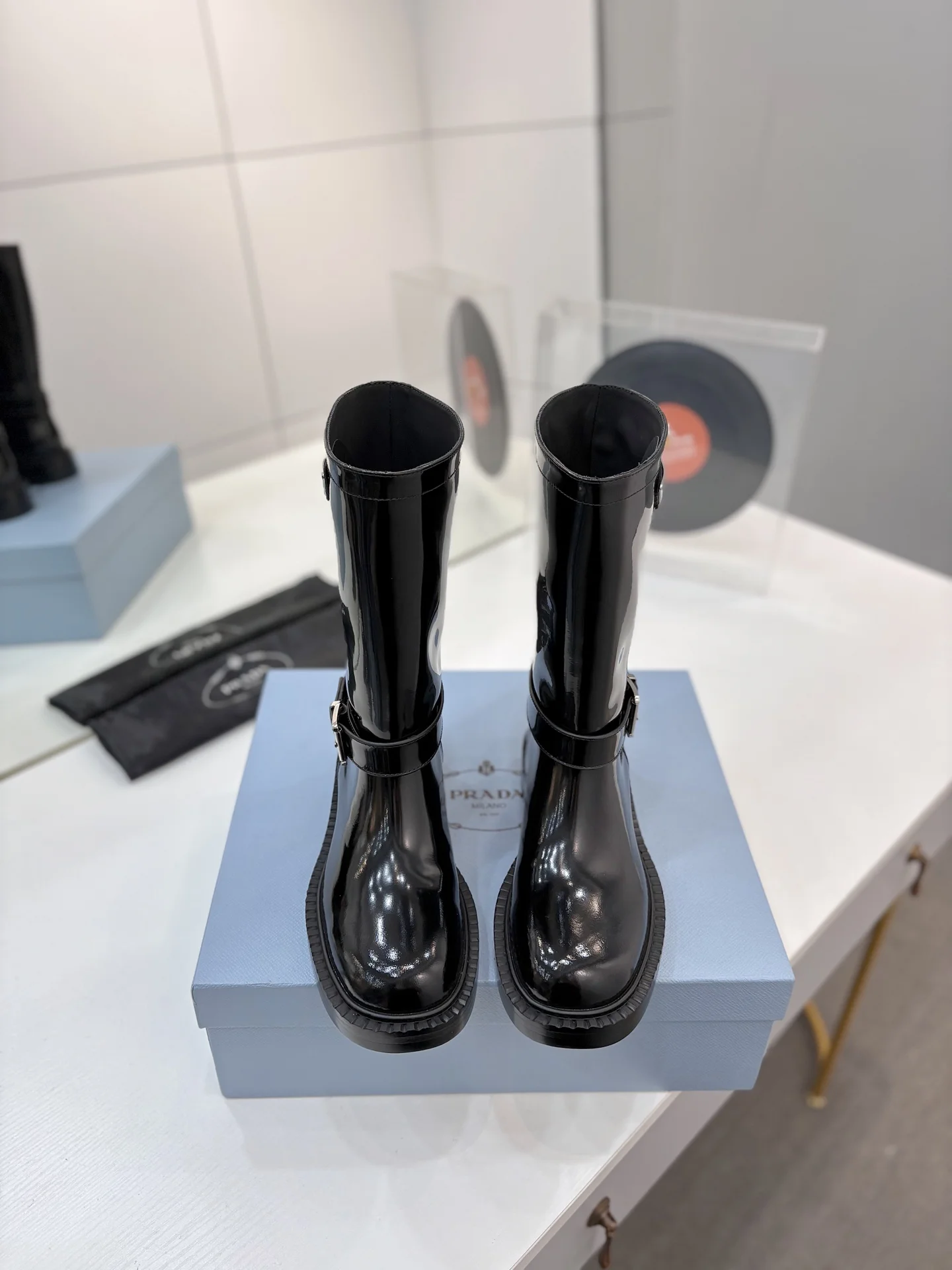 PRADA Boots Cow Leather Black EU35-41 C50202609110630 - Image 3