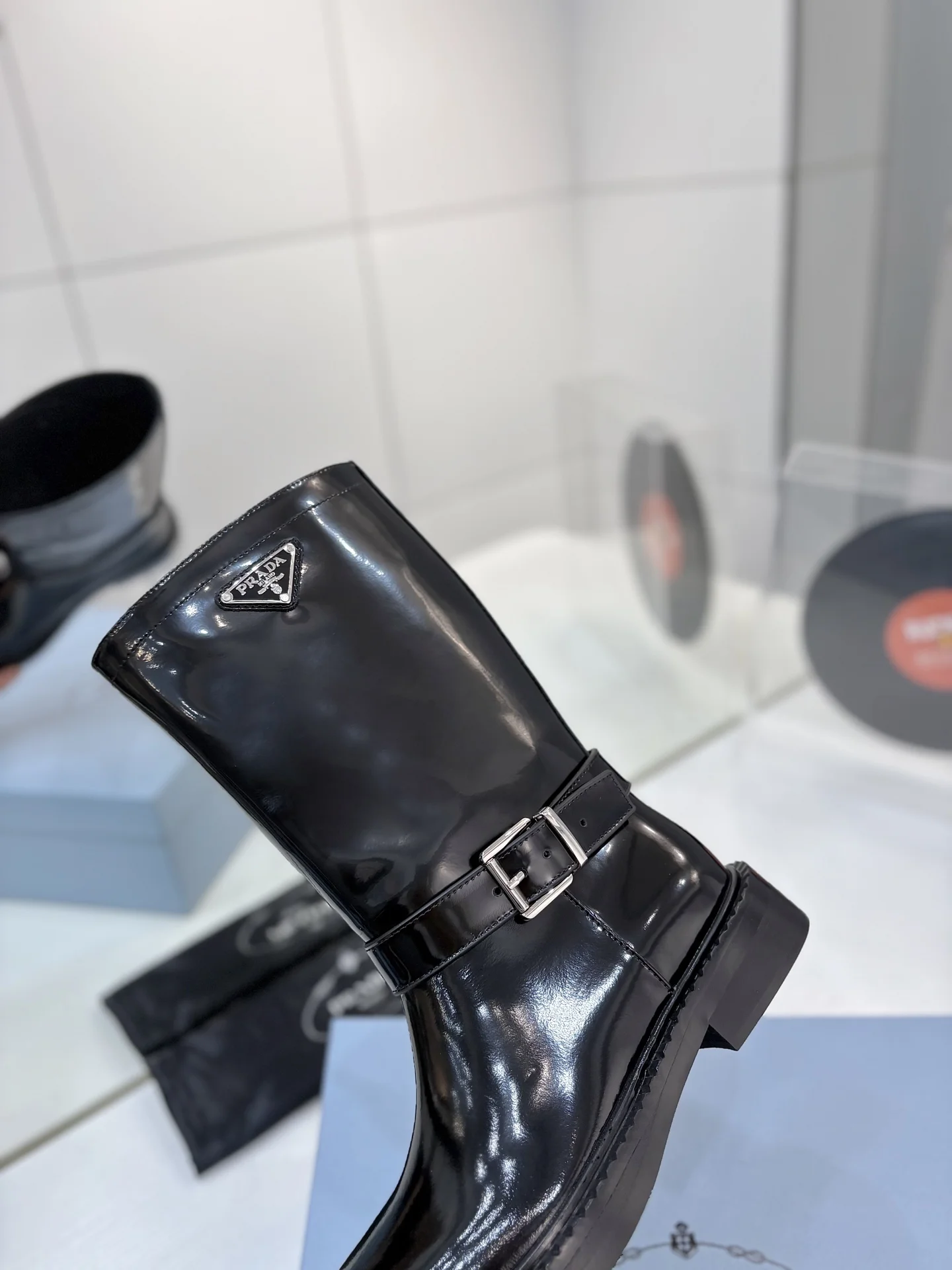 PRADA Boots Cow Leather Black EU35-41 C50202609110630 - Image 6