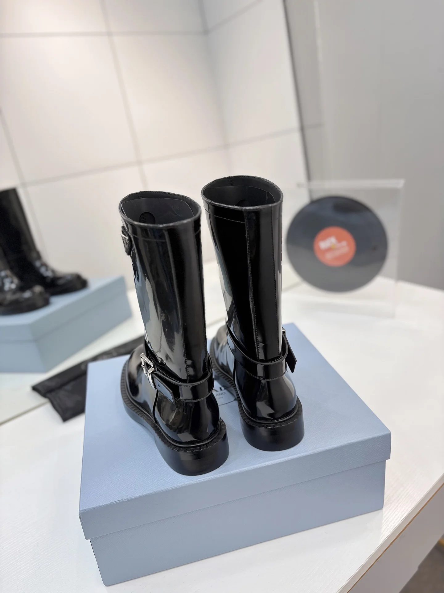 PRADA Boots Cow Leather Black EU35-41 C50202609110630 - Image 8